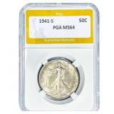 1941-S Walking Liberty Half Dollar PGA MS64