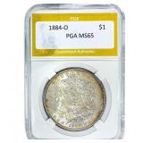 1884-O Morgan Silver Dollar PGA MS65