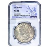 1898-O Morgan Silver Dollar NGC MS62