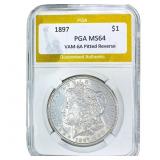 1897 Morgan Silver Dollar PGA MS64 VAM-6A