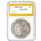 1900-O/CC Morgan Silver Dollar PGA VF35