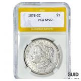1878-CC Morgan Silver Dollar PGA MS63