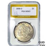 1898-O Morgan Silver Dollar PGA MS63