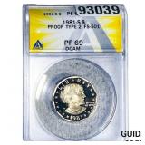 1981-S Susan B. Anthony $1 TY 2 FS-501 ANACS PF69