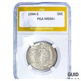 1944-S Walking Liberty Half Dollar PGA MS66+