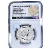1958-D Franklin Half Dollar NGC BU Orig. Bag Frag.