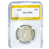 1939 Walking Liberty Half Dollar PGA MS66