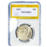 1943 Walking Liberty Half Dollar PGA MS66+