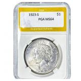 1923-S Silver Peace Dollar PGA MS64