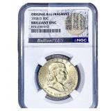 1958-D Franklin Half Dollar NGC BU Orig. Bag Frag.