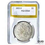 1921-S Morgan Silver Dollar PGA MS64