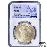 1923 Silver Peace Dollar NGC MS62