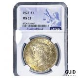 1923 Silver Peace Dollar NGC MS62