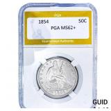 1854 Seated Liberty Half Dollar PGA MS62+