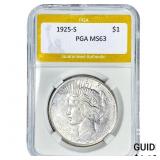 1925-S Silver Peace Dollar PGA MS63
