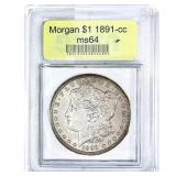 1891-CC Morgan Silver Dollar USCG MS64
