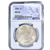 1889 Morgan Silver Dollar NGC MS62