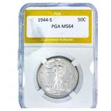 1944-S Walking Liberty Half Dollar PGA MS64
