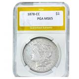 1878-CC Morgan Silver Dollar PGA MS65