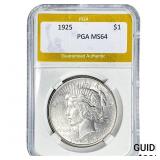 1925 Silver Peace Dollar PGA MS64