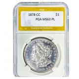 1878-CC Morgan Silver Dollar PGA MS63 PL