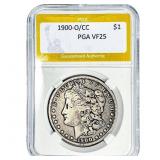 1900-O/CC Morgan Silver Dollar PGA VF25
