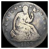 1858-O Silver Half Dollar NICELY CIRCULATED