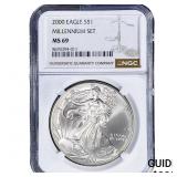 2000 Silver Eagle NGC MS69 Millennium Set