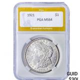 1921 Morgan Silver Dollar PGA MS64