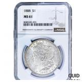1888 Morgan Silver Dollar NGC MS61