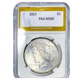 1923 Silver Peace Dollar PGA MS66