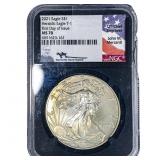 2021 Silver Eagle NGC MS70 Hearldic Eagle T-1