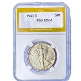 1943-S Walking Liberty Half Dollar PGA MS64