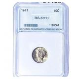 1941 Mercury Silver Dime PGA MS67 FB