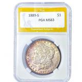 1889-S Morgan Silver Dollar PGA MS63
