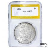 1890 Morgan Silver Dollar PGA MS63