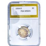1934-D Buffalo Nickel PGA MS64+