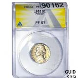 1952 Jefferson Nickel ANACS PF67