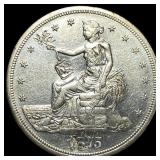 1875-S Silver Trade Dollar CHOICE AU
