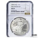 2000 Silver Eagle NGC MS69 Millennium Set