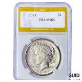 1921 Silver Peace Dollar PGA MS64