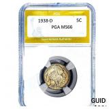 1938-D Buffalo Nickel PGA MS66