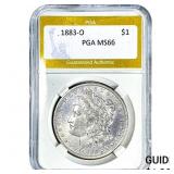 1883-O Morgan Silver Dollar PGA MS66