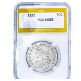 1832 Capped Bust Half Dollar PGA MS63