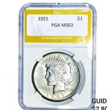 1921 Silver Peace Dollar PGA MS63