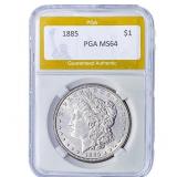 1885 Morgan Silver Dollar PGA MS64