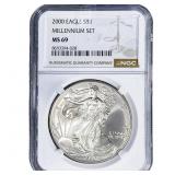 2000 Silver Eagle NGC MS69 Millennium Set