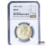 1941-D Walking Liberty Half Dollar NGC MS65