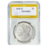 1878-CC Morgan Silver Dollar PGA MS63