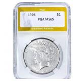 1926 Silver Peace Dollar PGA MS65